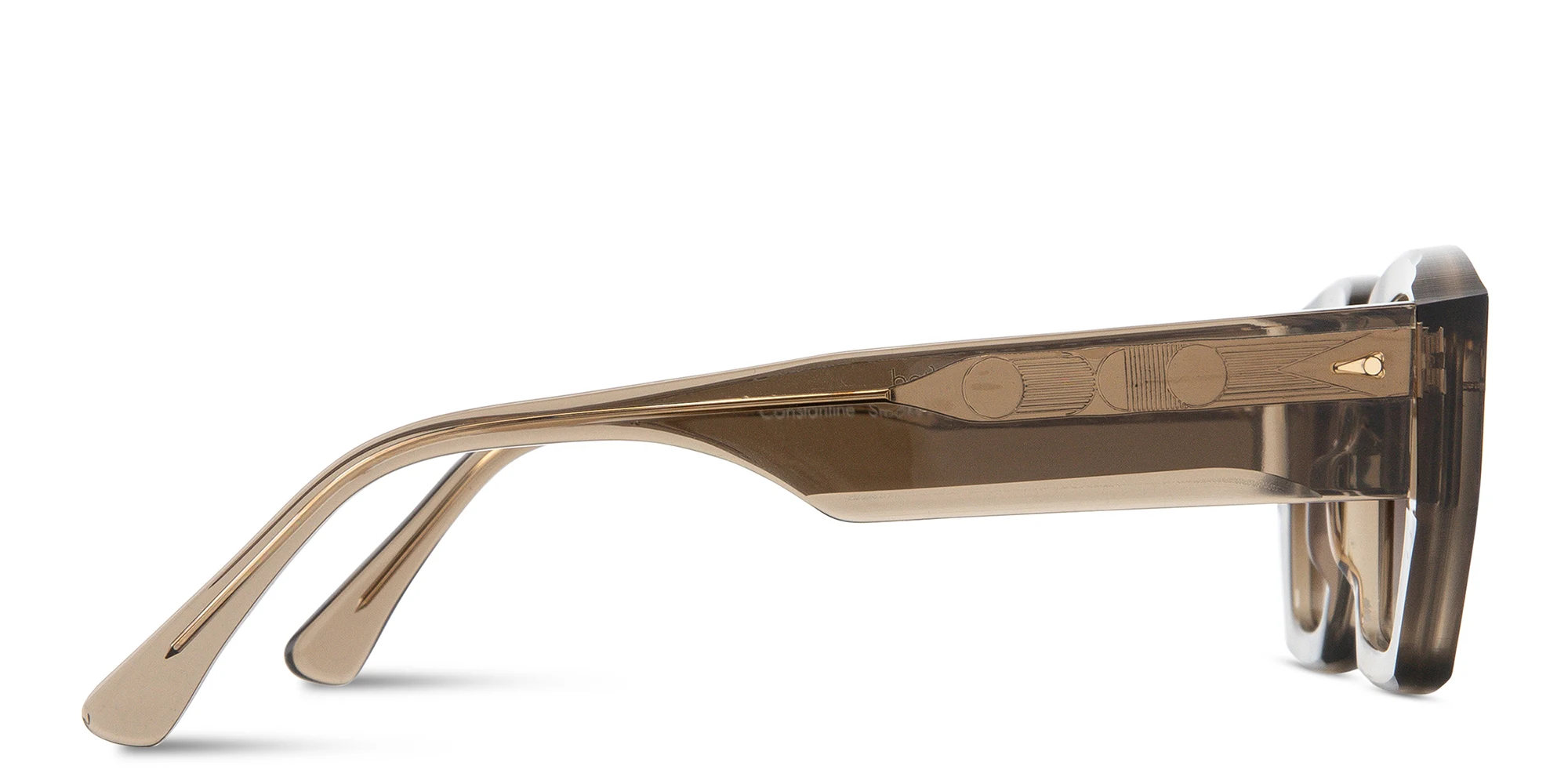 Shop AHLEM Constantine Cat-Eye Sunglasses in Shiny Transparent Smoke online.