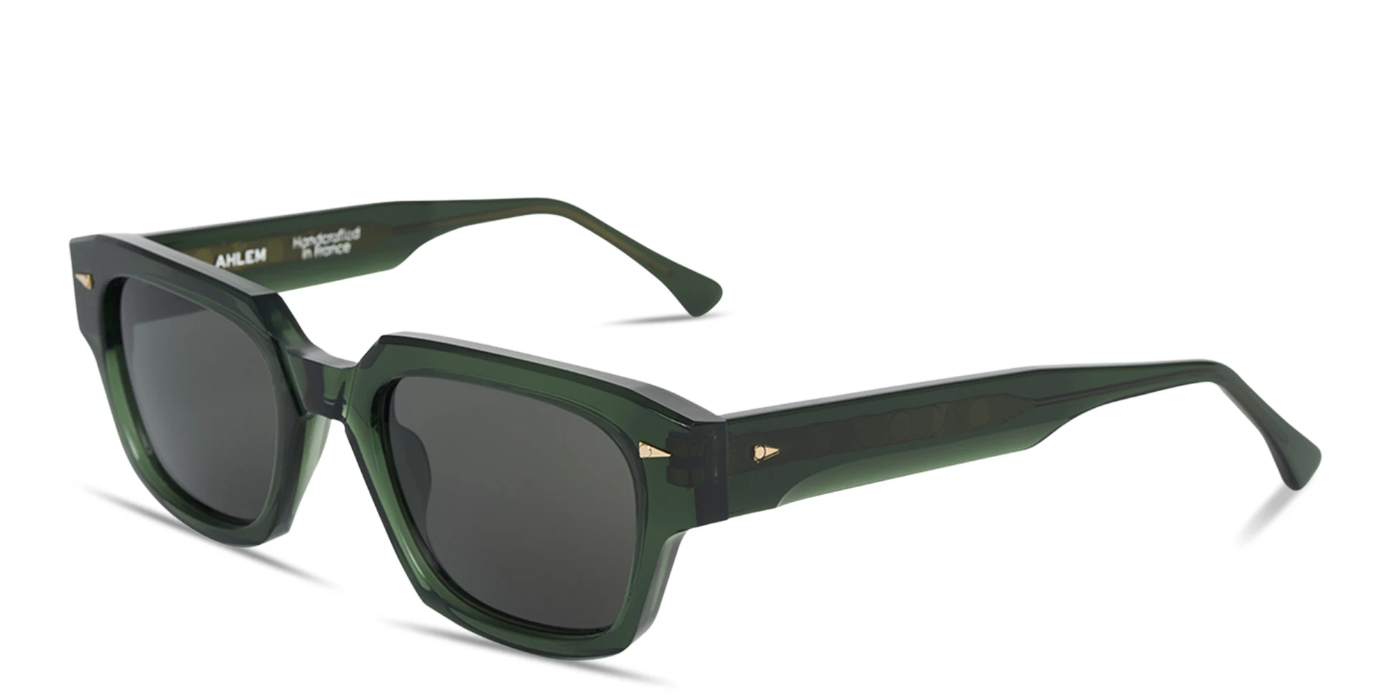 Shop AHLEM Rivoli Rectangle Sunglasses in Dark Green online.