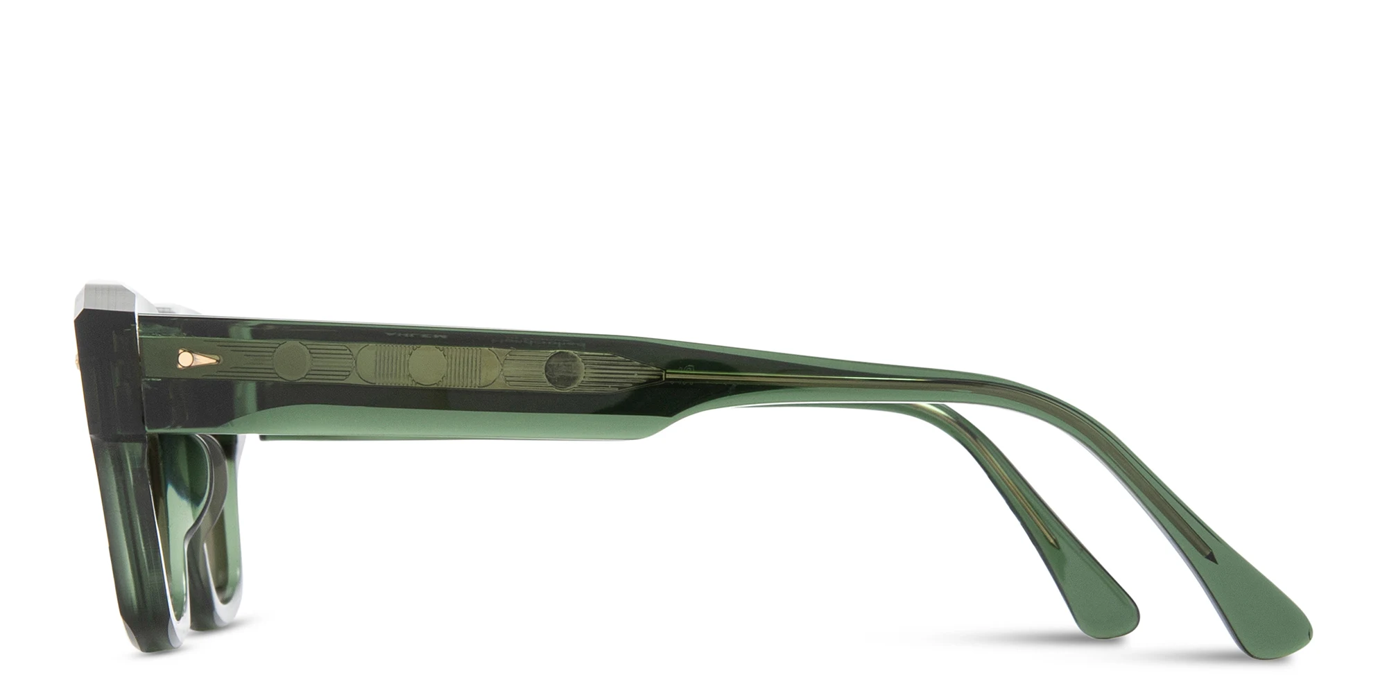 Shop AHLEM Rivoli Rectangle Sunglasses in Dark Green online.