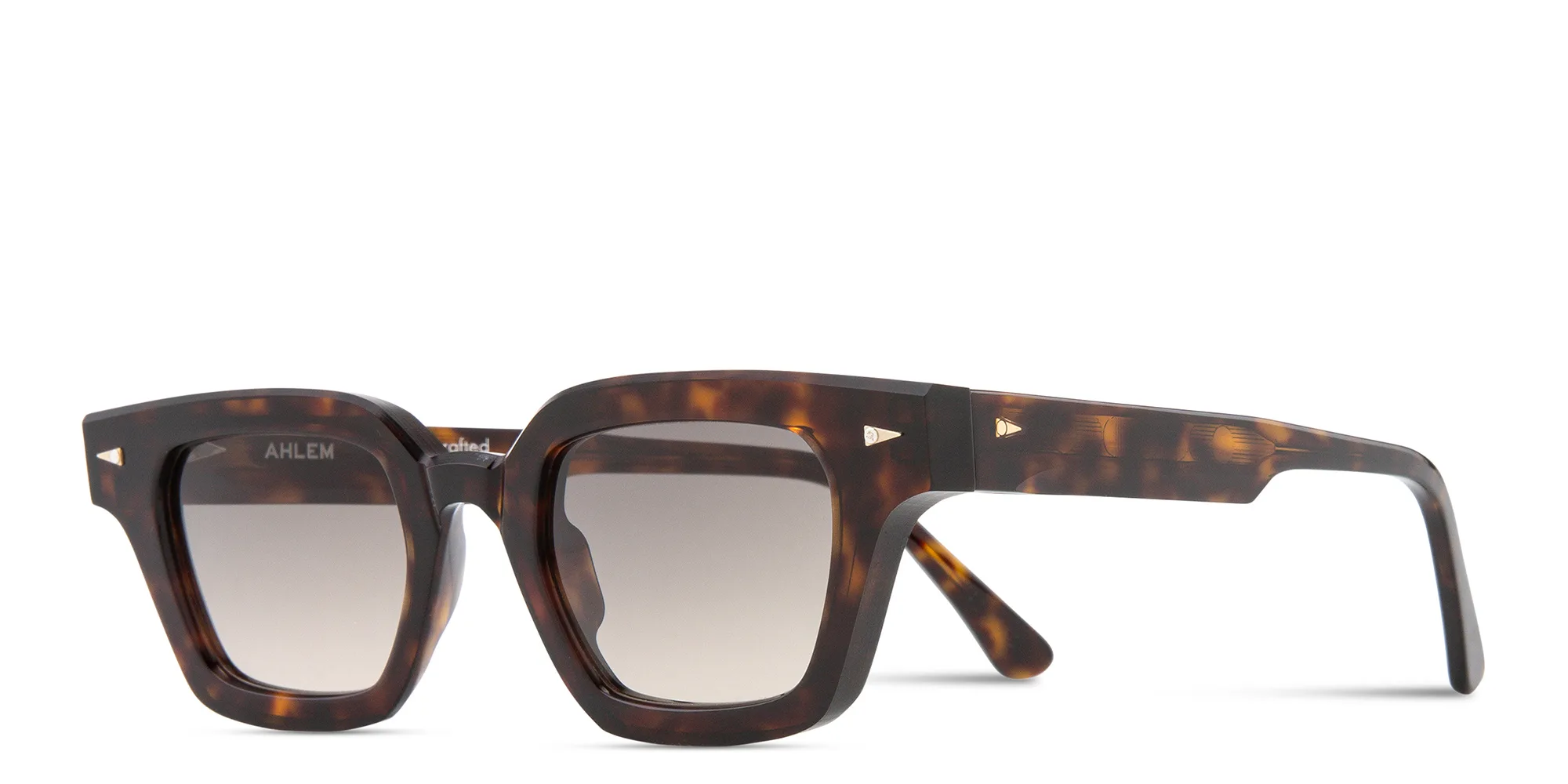 Shop AHLEM Limited Edition Boétie Rectangle Sunglasses in Dark Tortoise online.