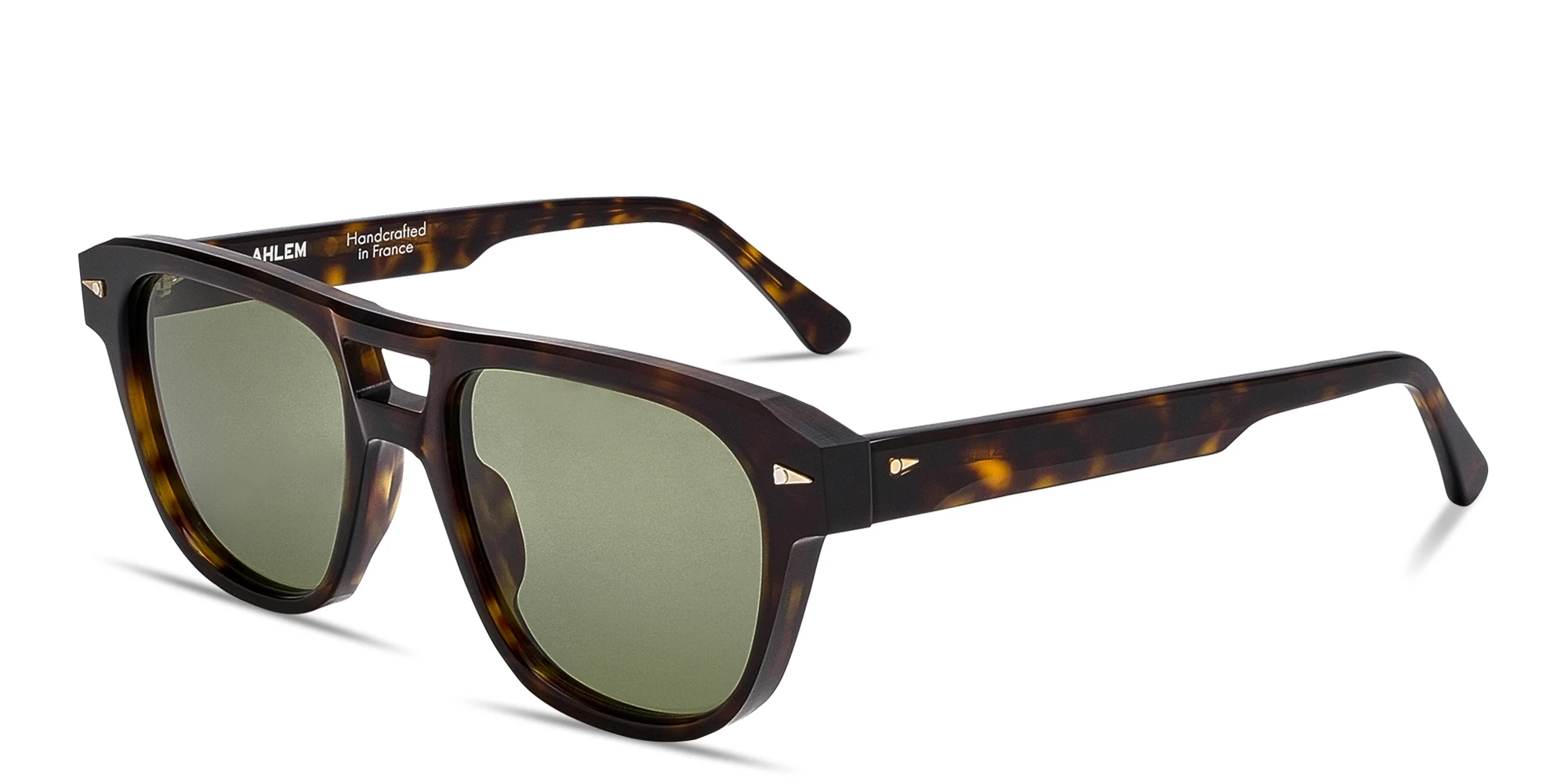 Shop AHLEM Limited Edition États-Unis Aviator Sunglasses in Dark Tortoise online.