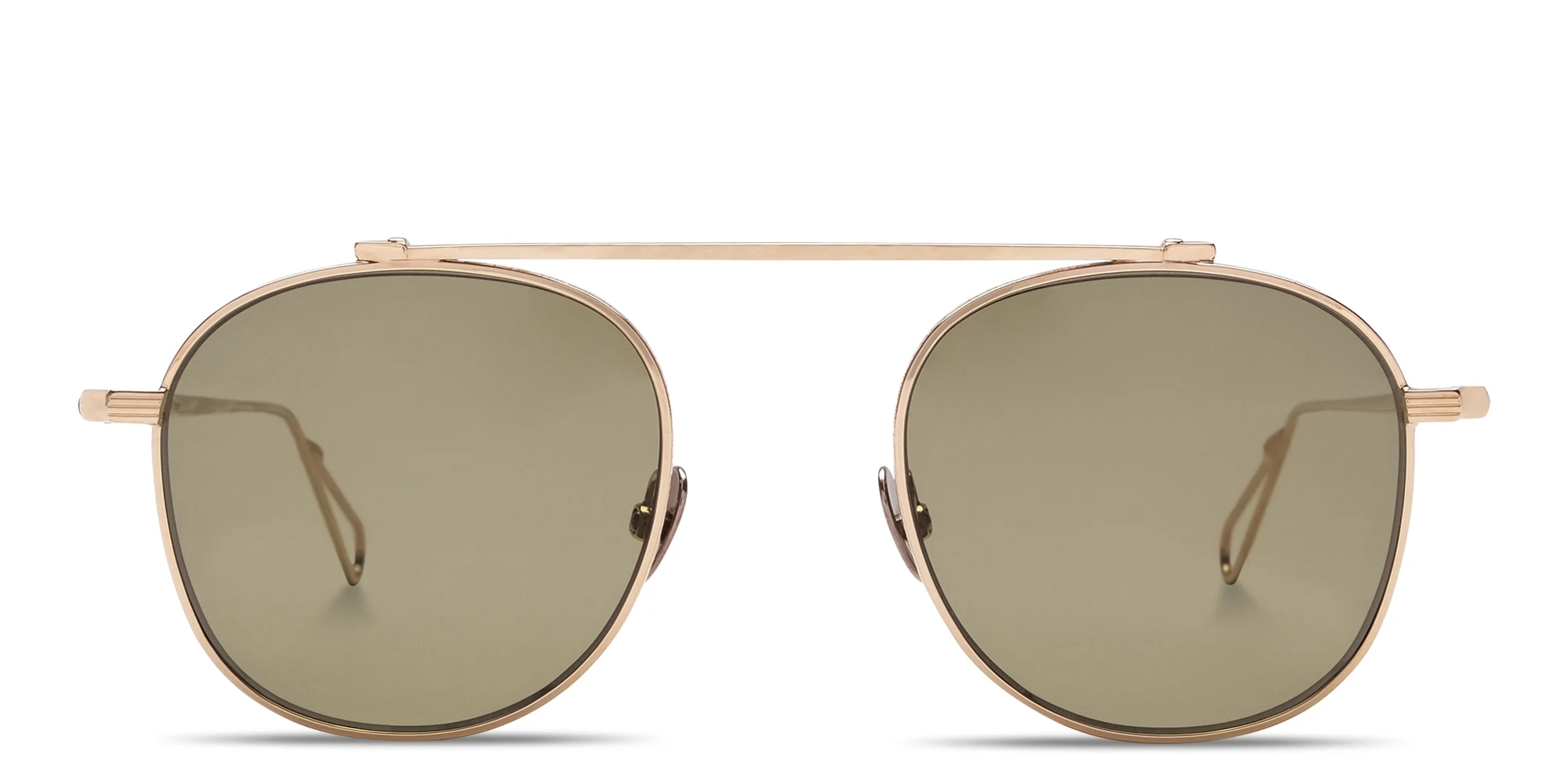 Shop AHLEM Belleville Unisex Panthos Sunglasses in Grey Gold online.