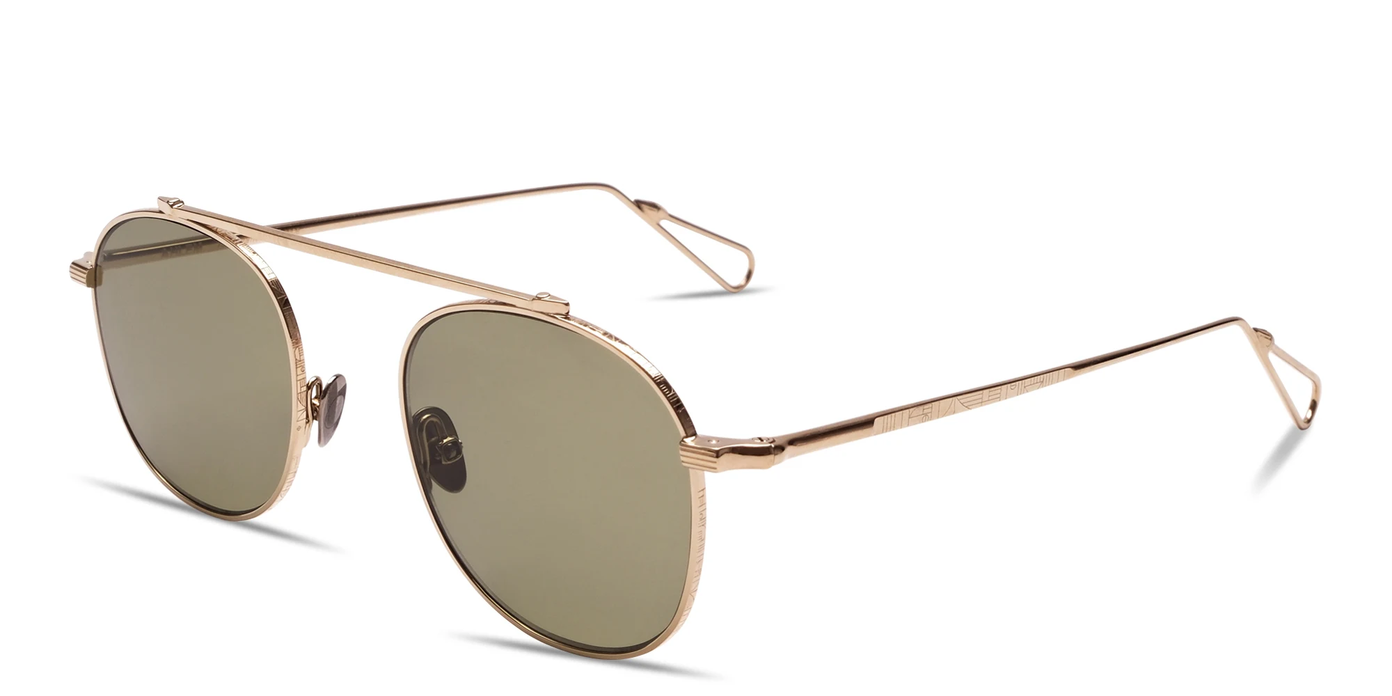 Shop AHLEM Belleville Unisex Panthos Sunglasses in Grey Gold online.