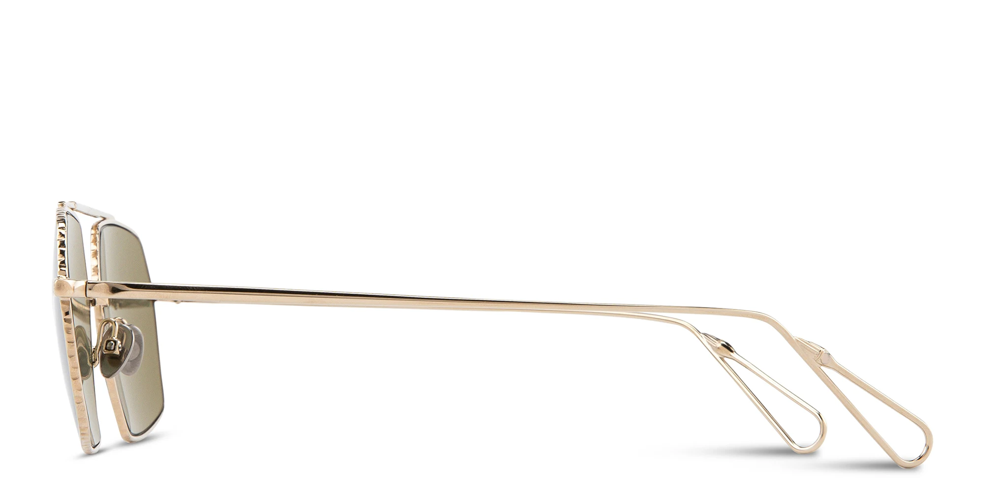 Shop AHLEM Haussmann Irregular Sunglasses in Grey Gold online.