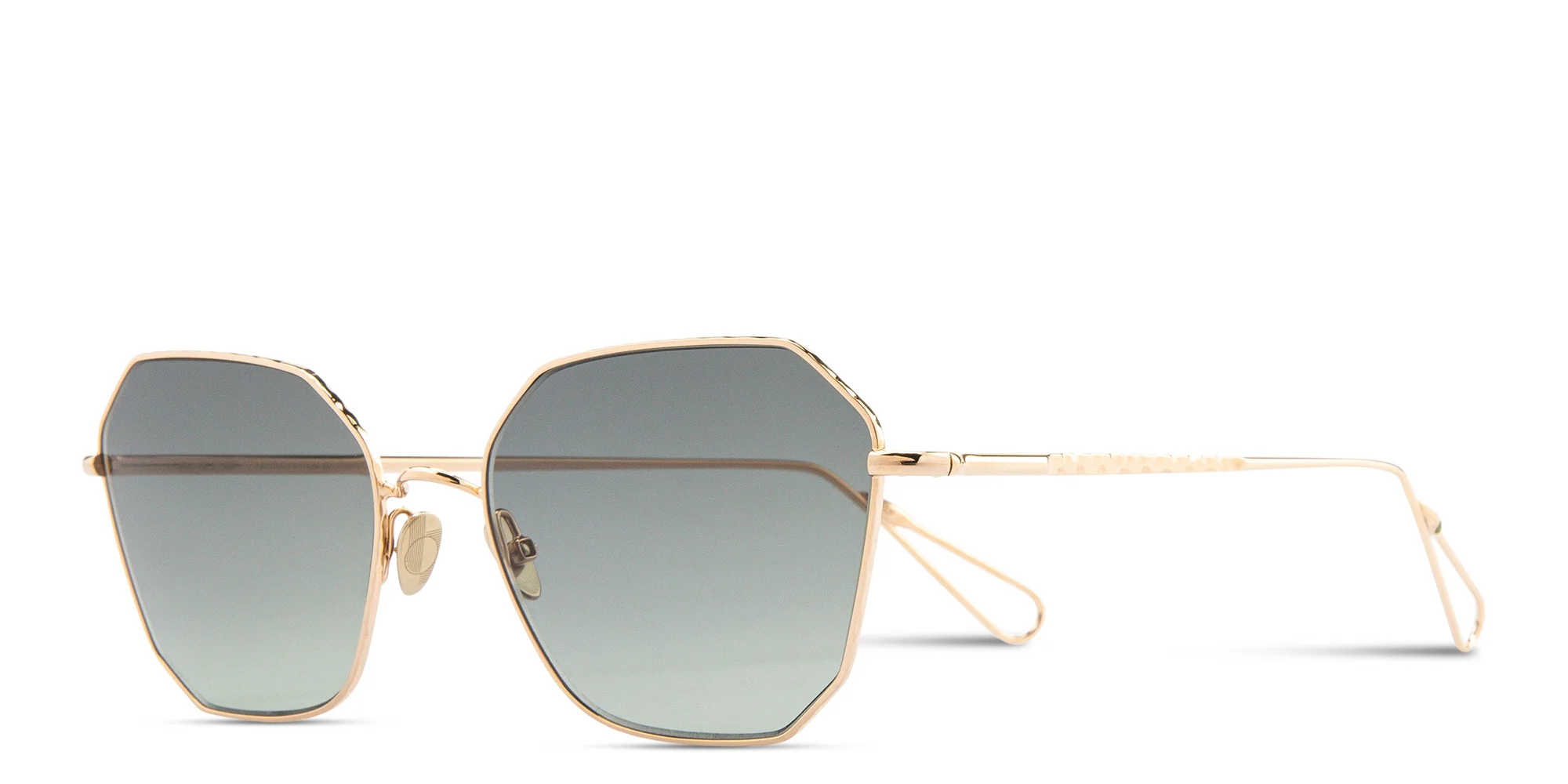 Shop AHLEM Marceline Irregular Sunglasses in champagne online.