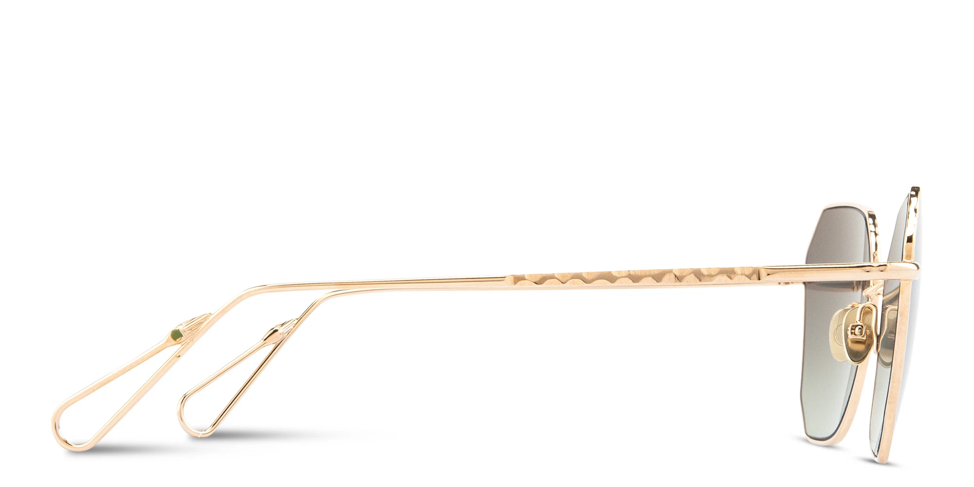 Shop AHLEM Marceline Irregular Sunglasses in champagne online.