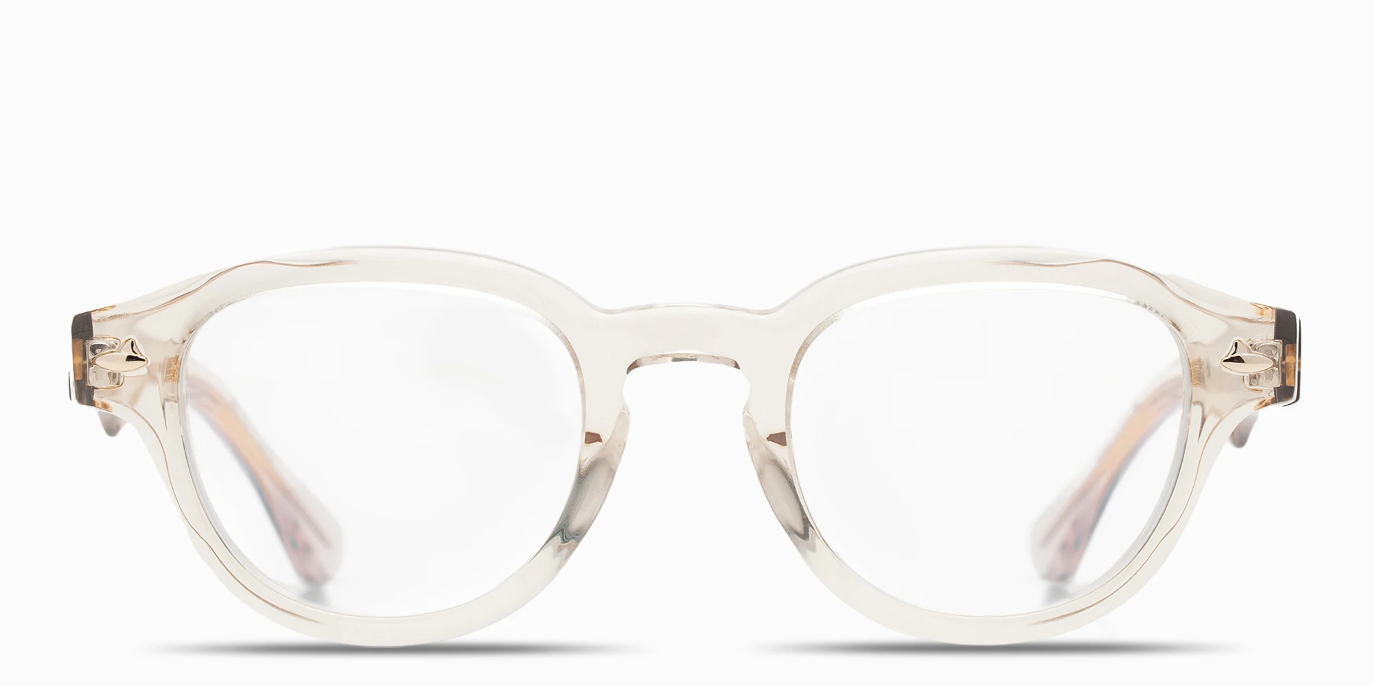 Shop SESTINI Sei E Mezzo Unisex Panthos Eyeglasses with Blue Light Filter in Crystal online.