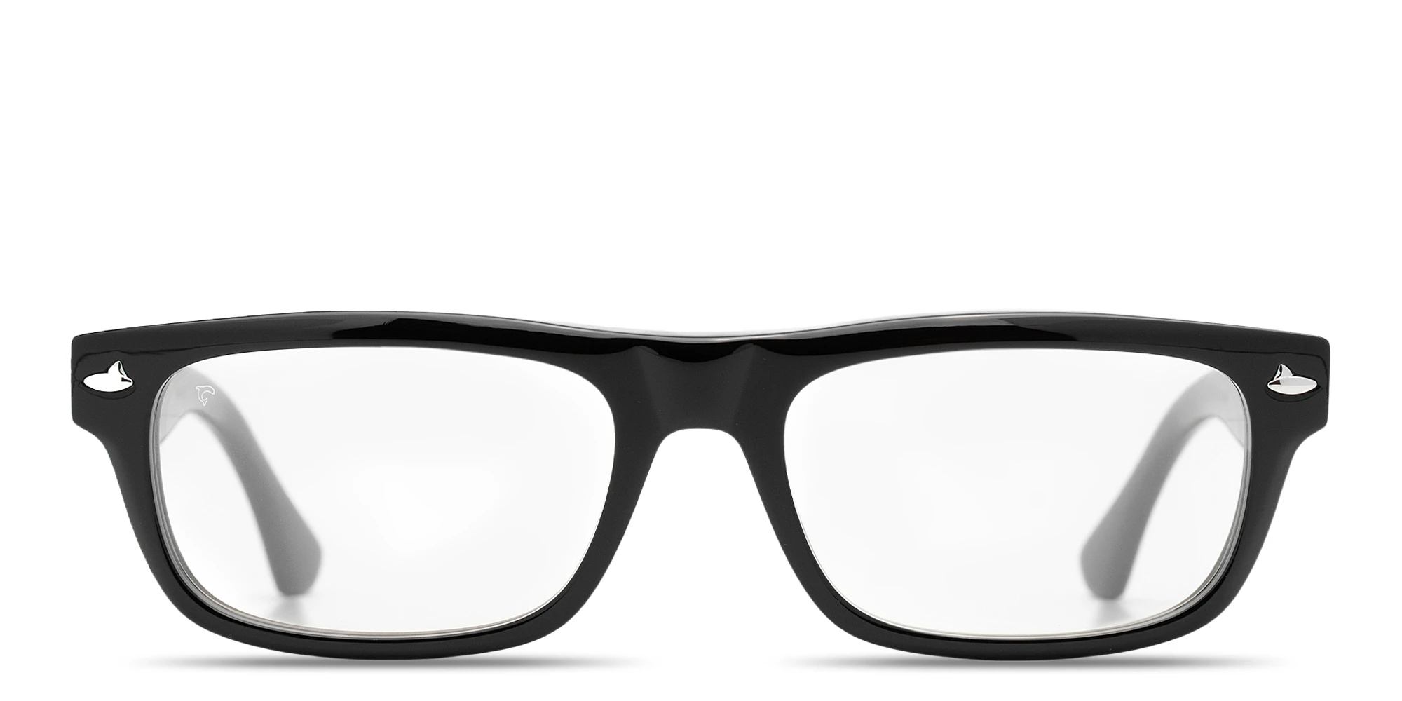 Shop SESTINI Quindici Unisex Wide Rectangle Eyeglasses with Blue Light Filter in Shiny Black online.