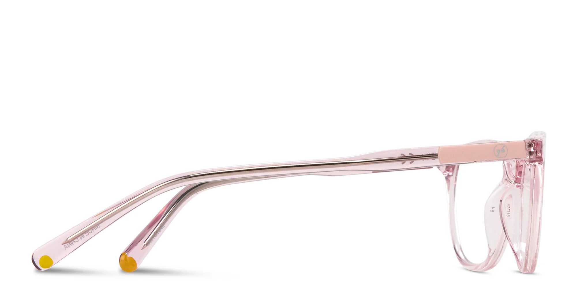 Shop EYE'M Logo Kids Cat-Eye Eyeglasses in Transparent Pink online.