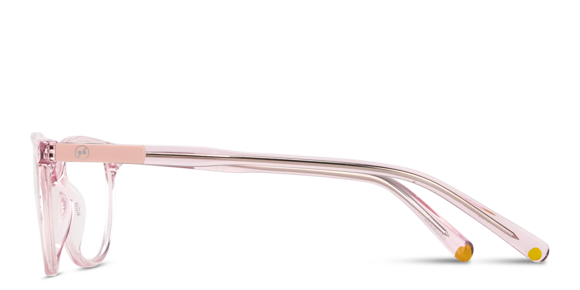 Shop EYE'M Logo Kids Cat-Eye Eyeglasses in Transparent Pink online.