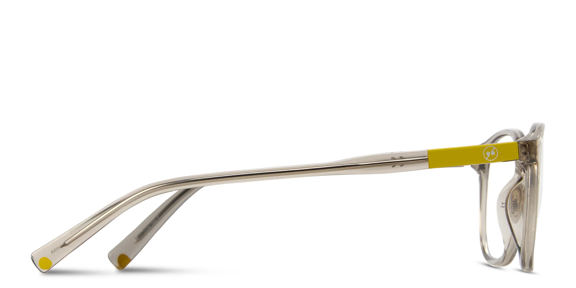 Shop EYE'M Logo Kids Round Eyeglasses in Transparent Beige online.