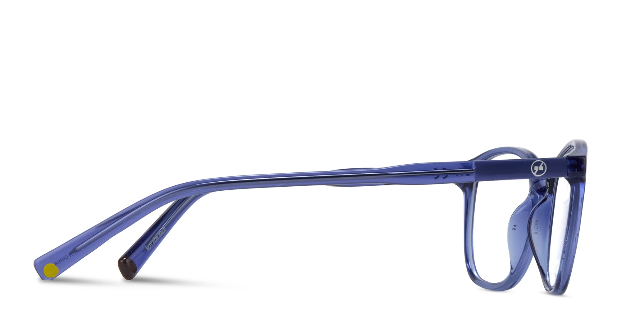 Shop EYE'M Logo Kids Round Eyeglasses in Transparent Blue online.