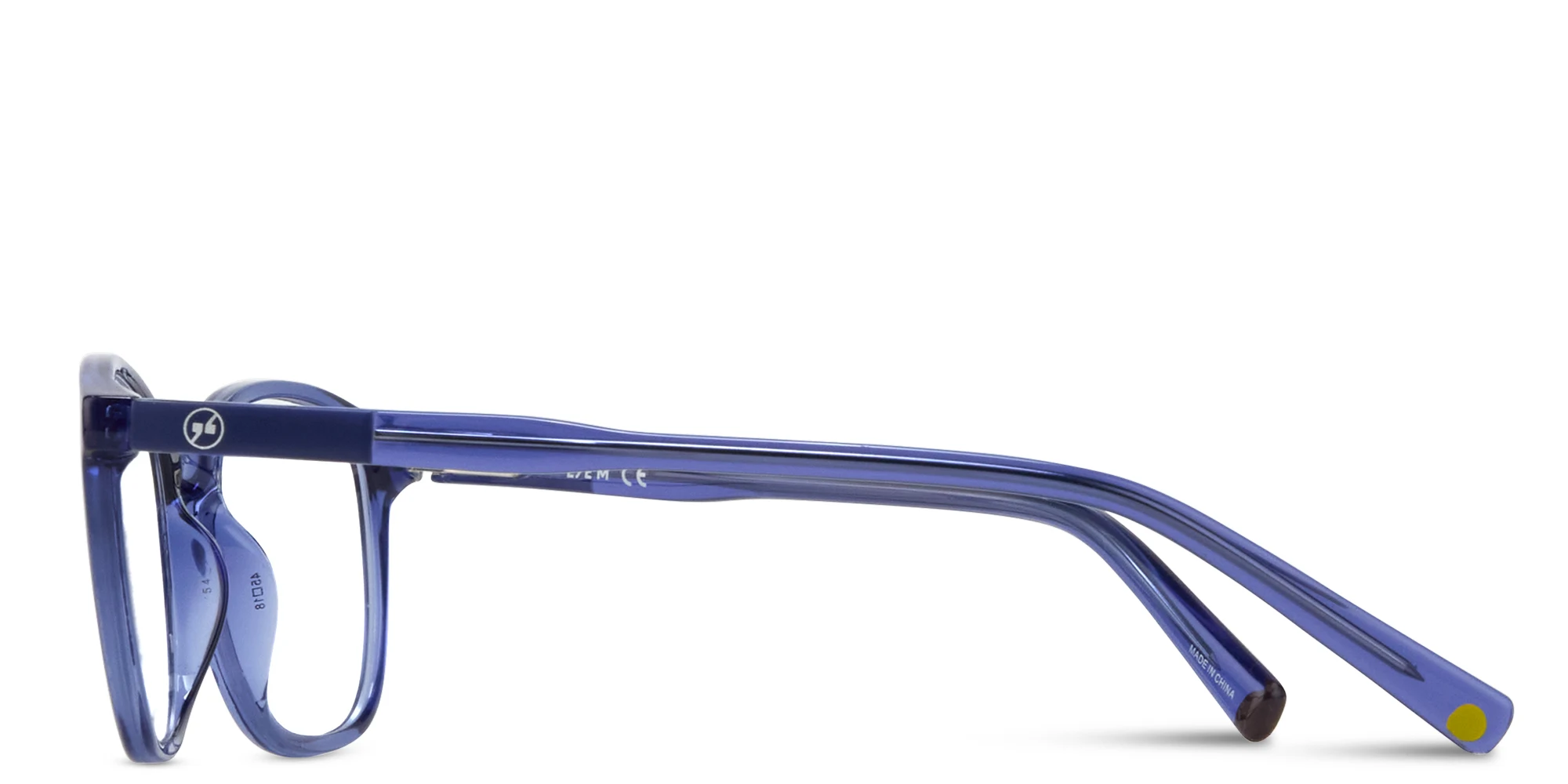 Shop EYE'M Logo Kids Round Eyeglasses in Transparent Blue online.