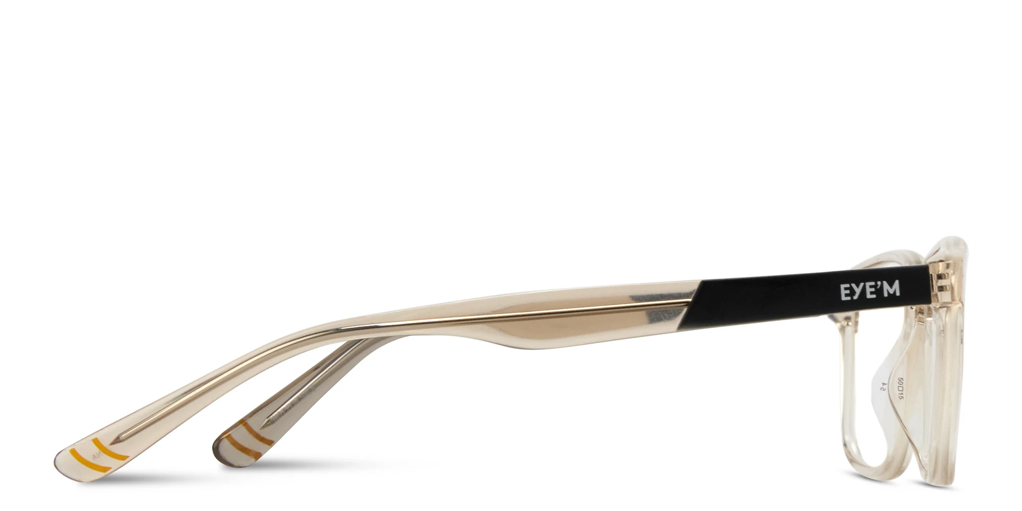 Shop EYE'M Logo Kids Rectangle Eyeglasses in Transparent Beige online.