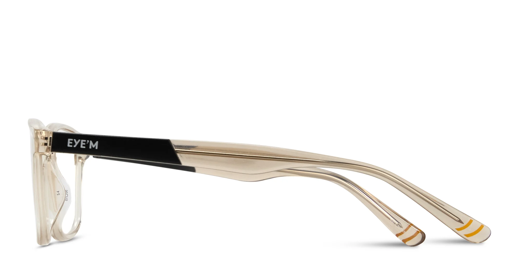 Shop EYE'M Logo Kids Rectangle Eyeglasses in Transparent Beige online.