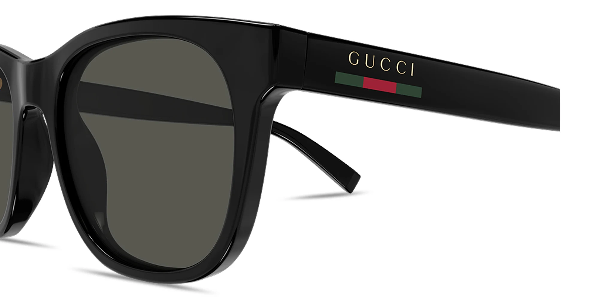 Shop GUCCI Web Square Sunglasses in Black online.