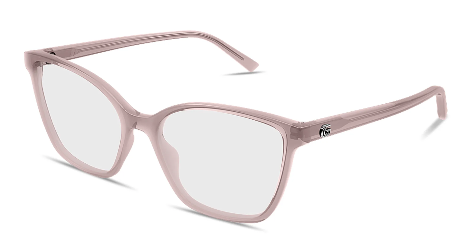 Shop GUCCI GG Cat-Eye Eyeglasses in Transparent Pink online.