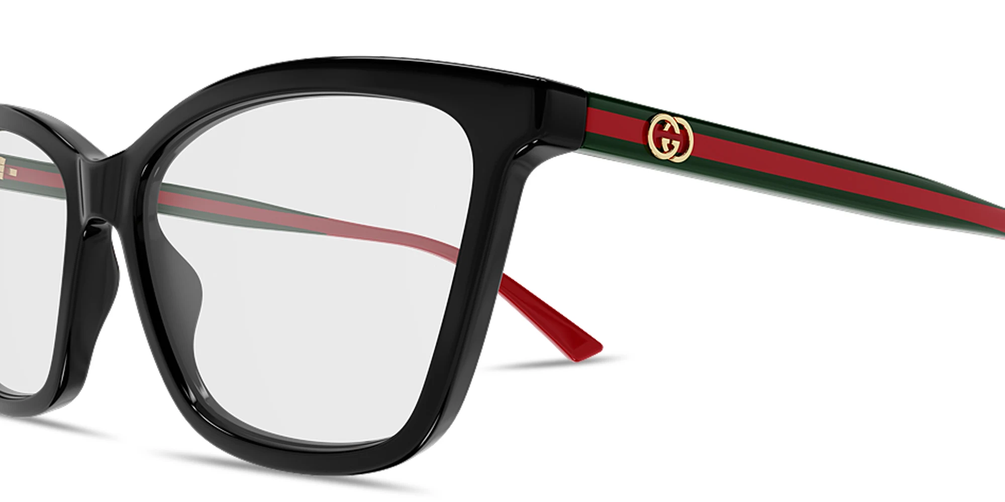 Shop GUCCI Web Wide Cat-Eye Eyeglasses in Black online.