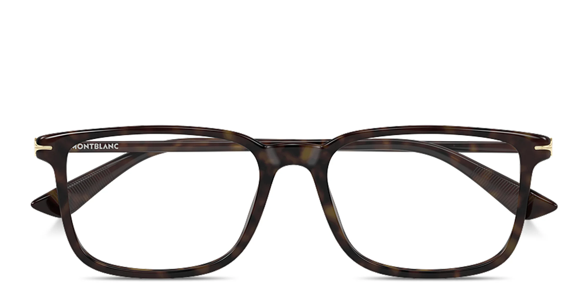 Shop MONTBLANC Nib Rectangle Eyeglasses in Havana online.