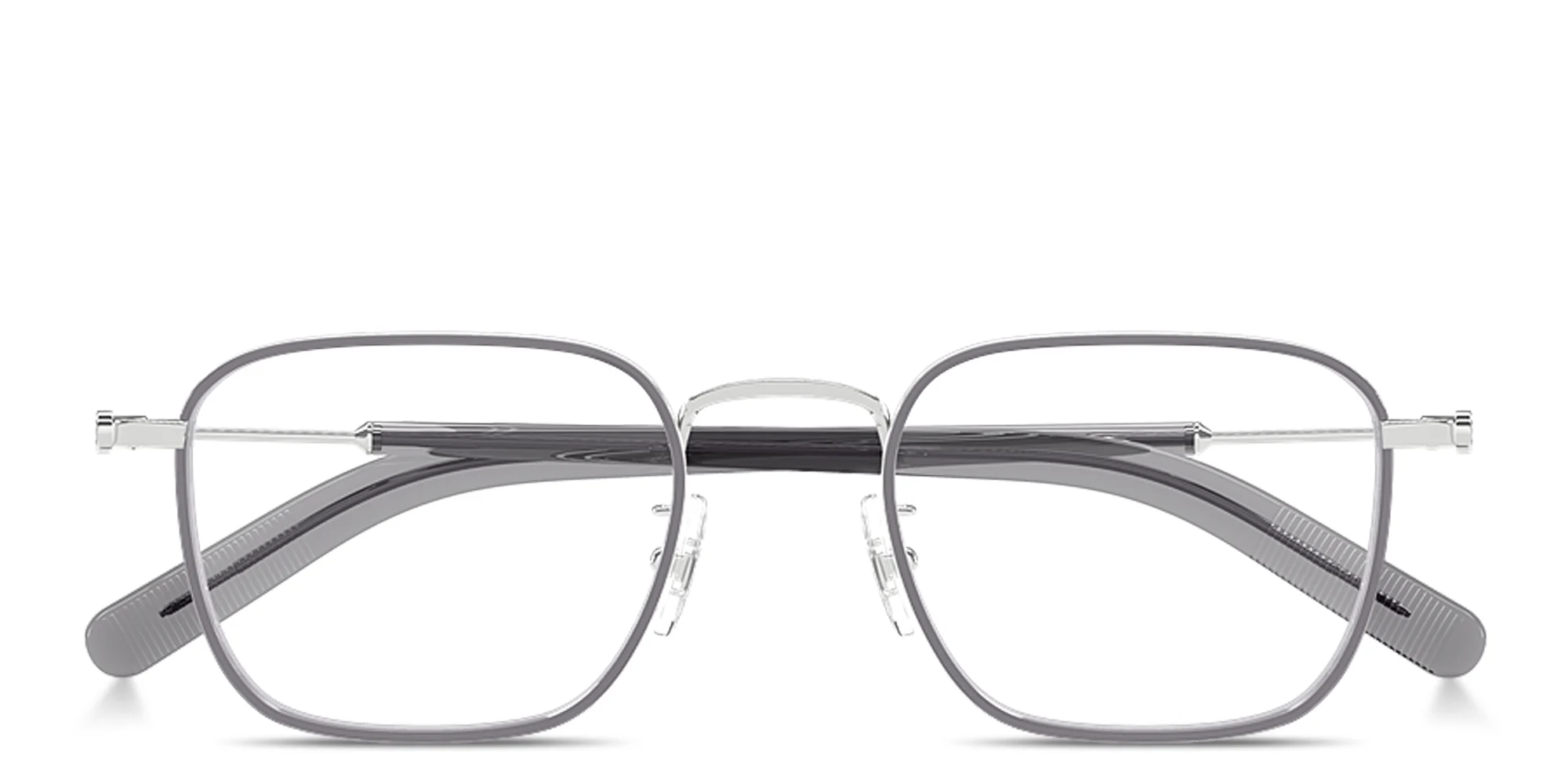 تسوق نظارات طبية مربّعة بشعار الإكليل الثلجي مونت بلانك بلون فضي أونلاين.