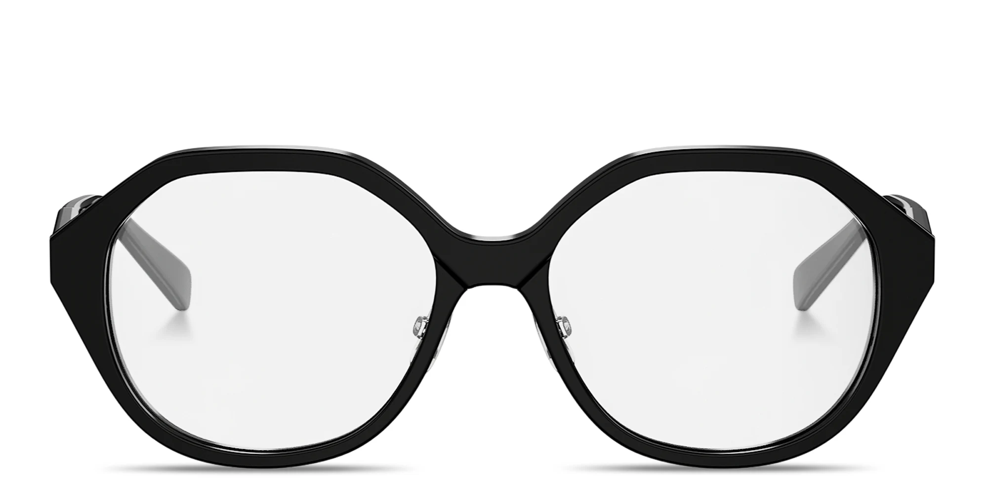 Shop CELINE CELINE Thin Geometric Eyeglasses in Black online.