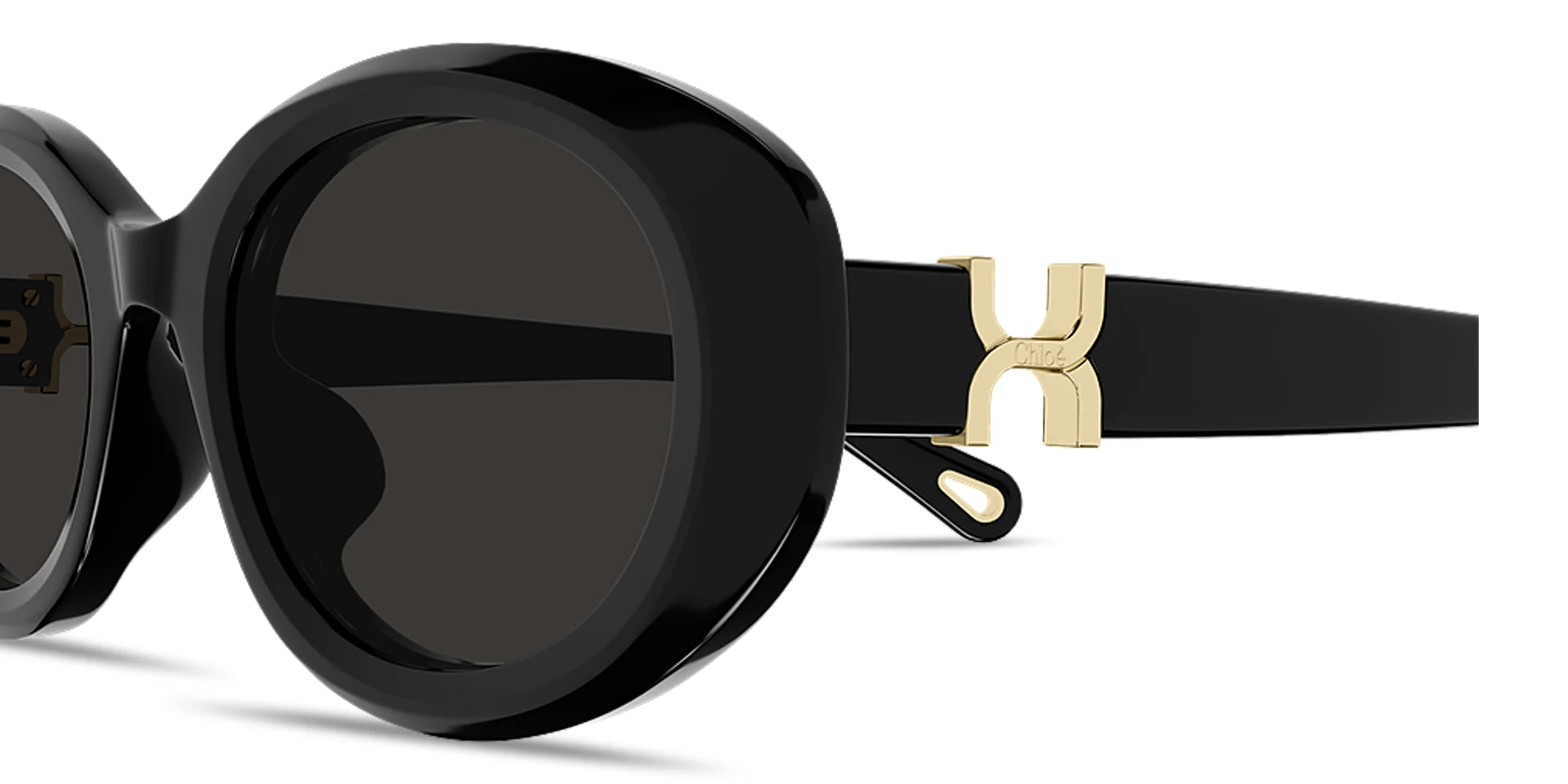 Shop Chloe Marcie Oval Sunglasses in Black online.