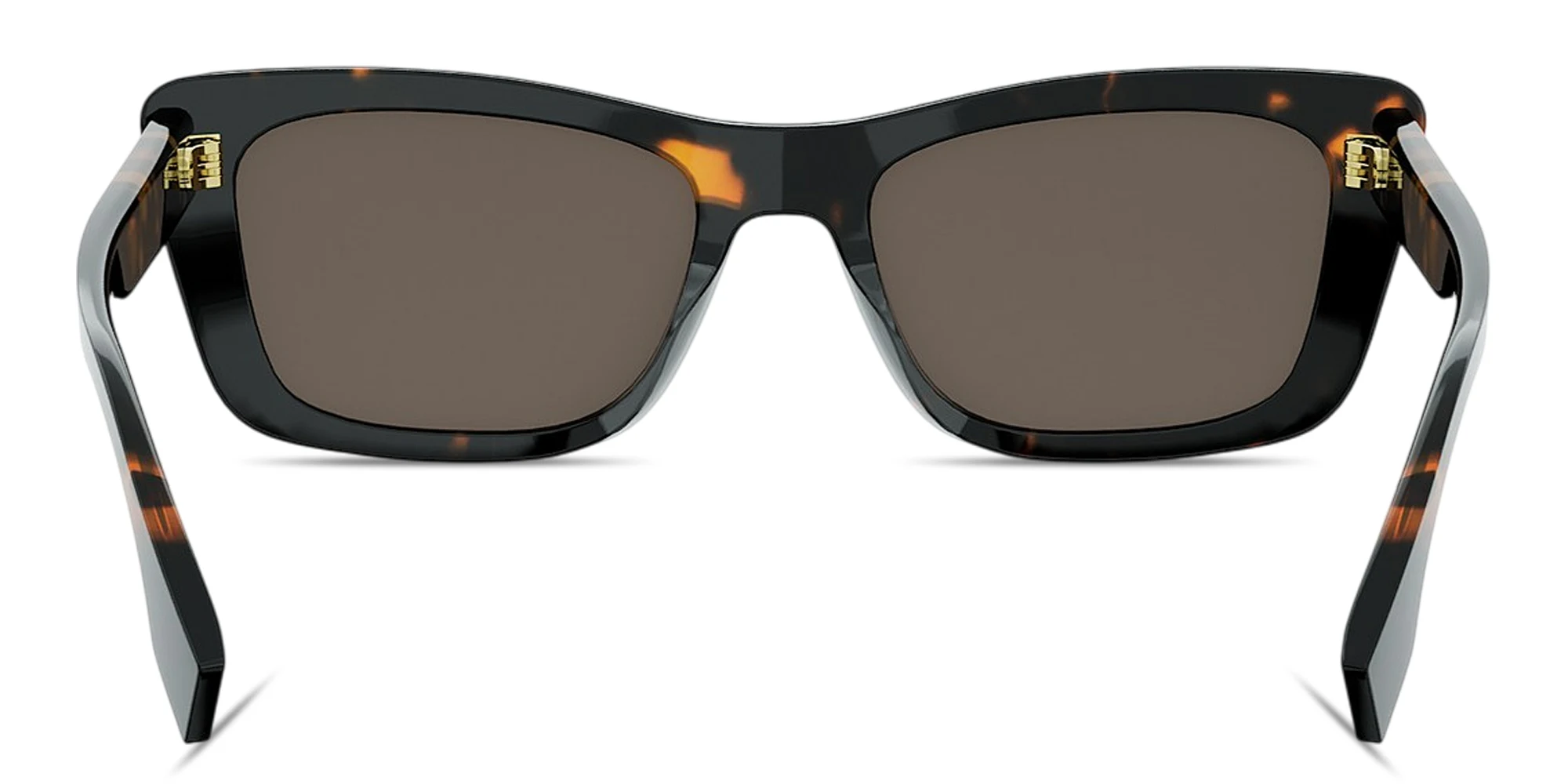 Shop FENDI Lettering Irregular Sunglasses in Dark Havana online.