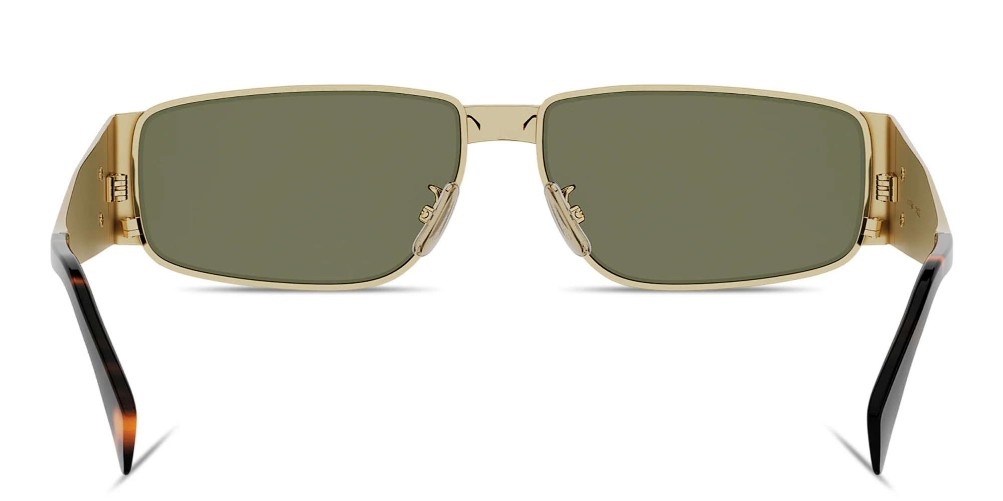 Shop CELINE Metal Triomphe Rectangular Sunglasses in Gold online.