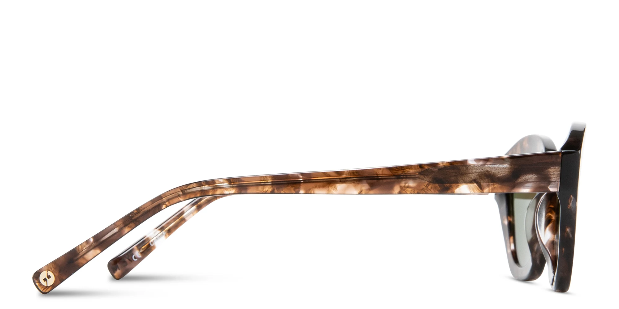 Shop EYE'M Logo Irregular Sunglasses in Havana online.