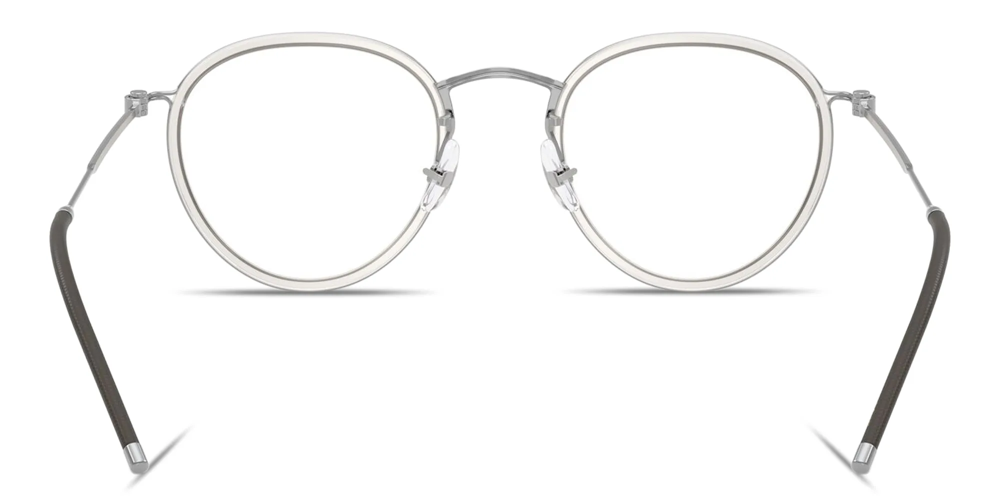 Shop OLIVER PEOPLES TK-11 Unisex Panthos Eyeglasses in Silver online.
