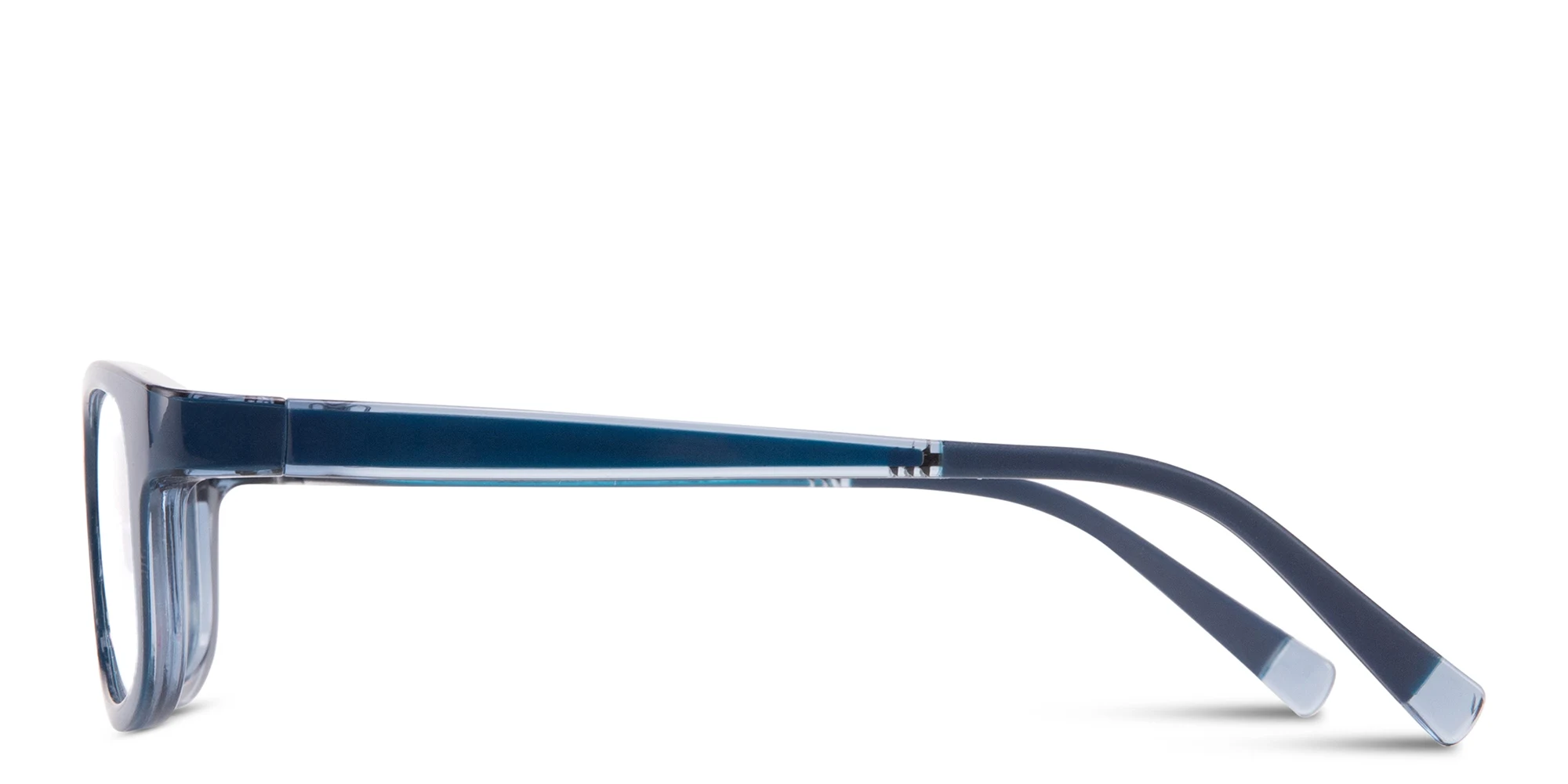 Shop SPIN ON8 Kids Rectangle Eyeglasses in Transparent dark blue online.