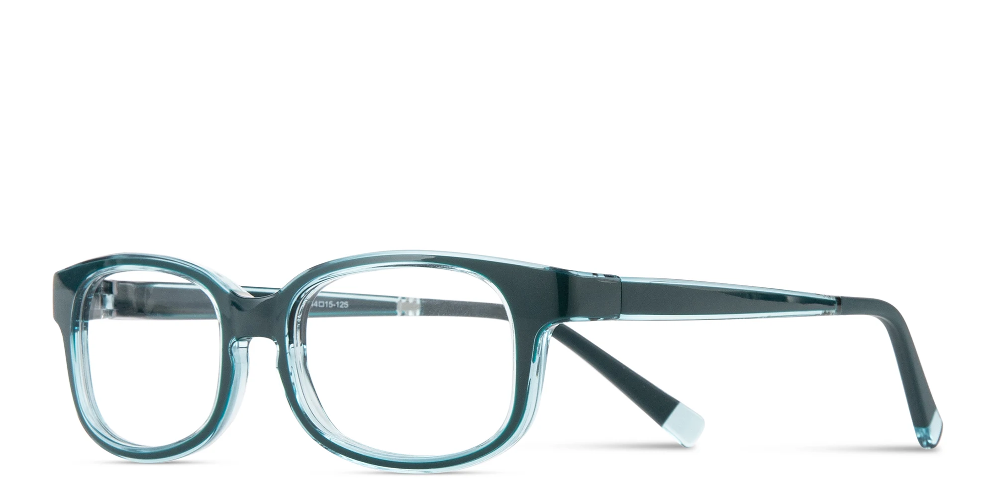 Shop SPIN ON8 Kids Rectangle Eyeglasses in Transparent Green online.