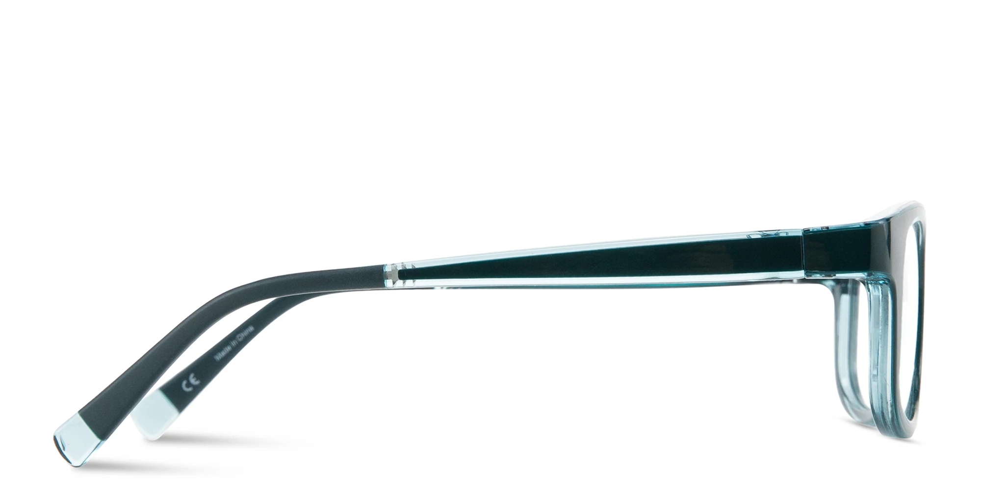 Shop SPIN ON8 Kids Rectangle Eyeglasses in Transparent Green online.