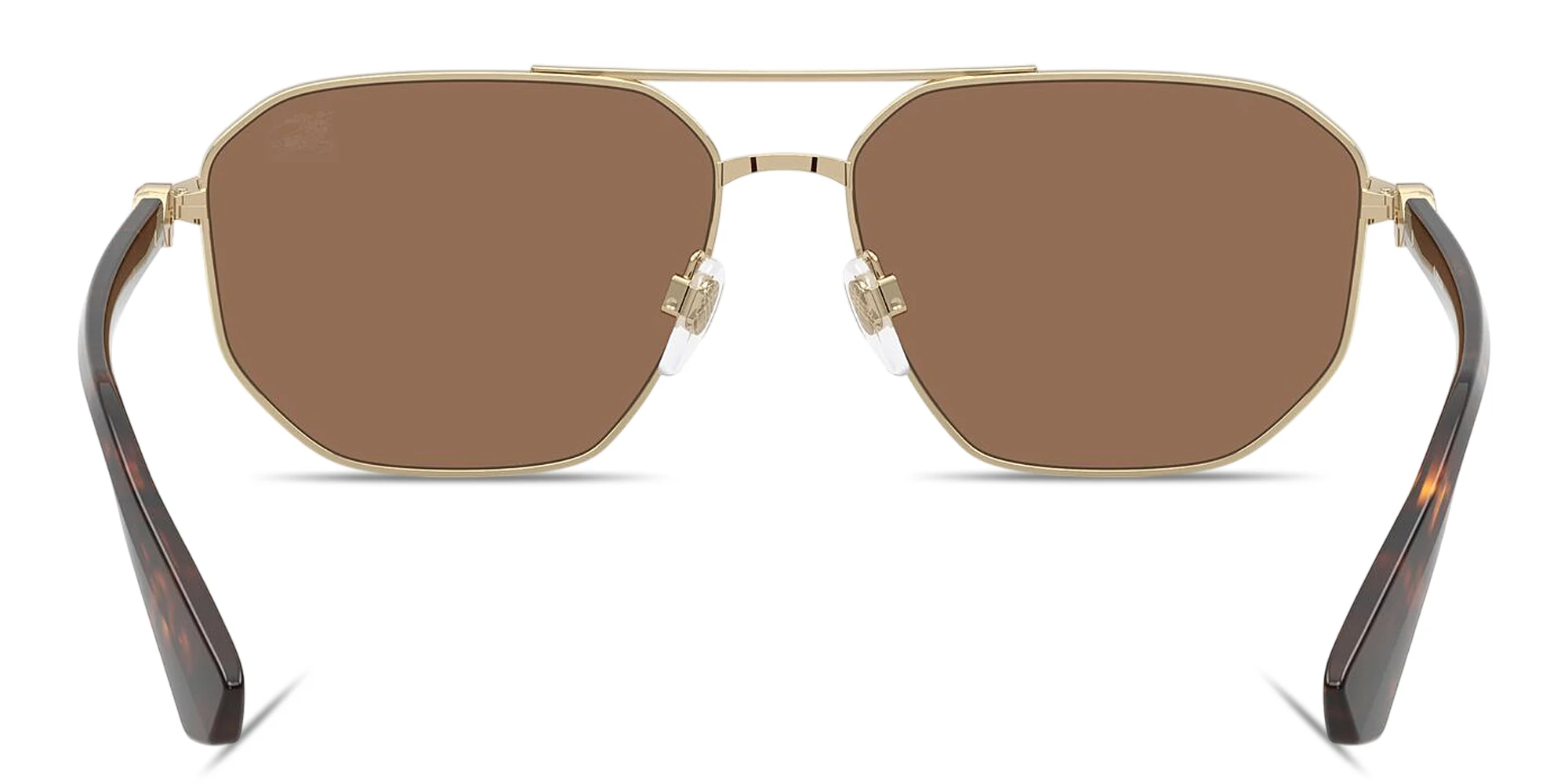 Shop BURBERRY Logo Signature Pilot Sunglasses in Light Gold online.