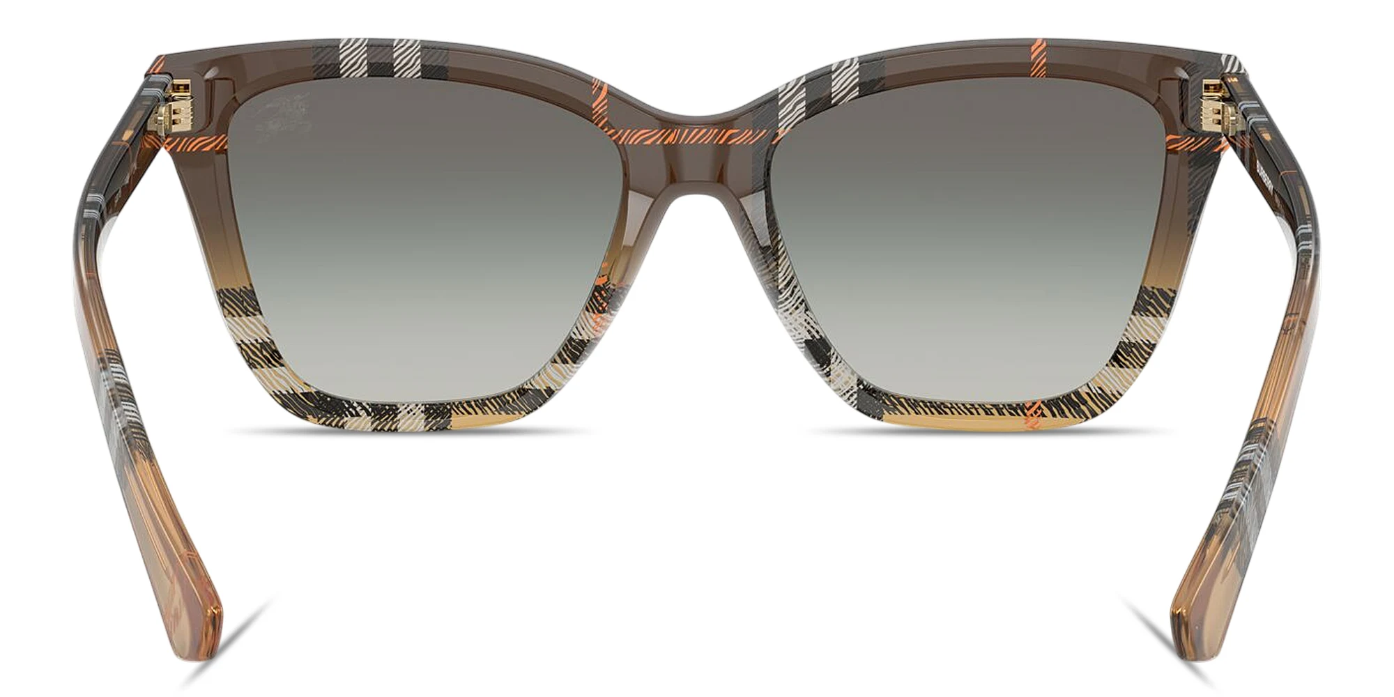 Shop BURBERRY Check Square Sunglasses in Check Sand online.