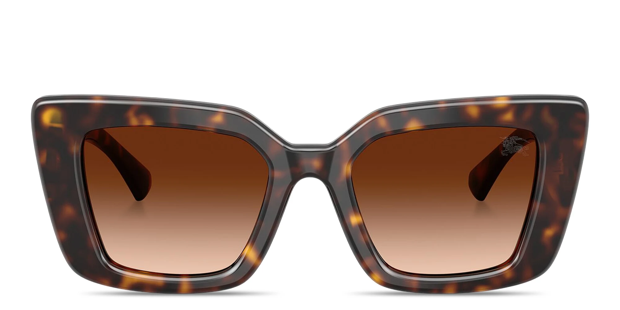 Shop BURBERRY Equestrian Knight Cat-Eye Sunglasses in Dark Havana online.