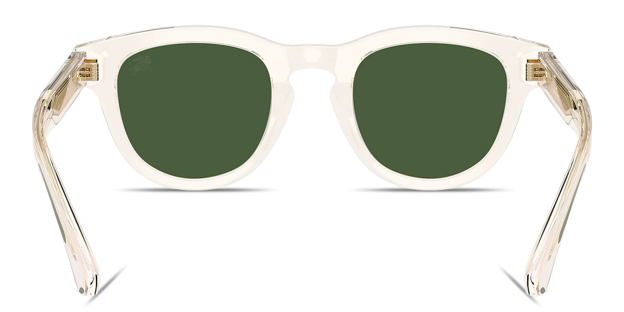 Shop BURBERRY Logo Signature Panthos Sunglasses in Transparent Yellow online.