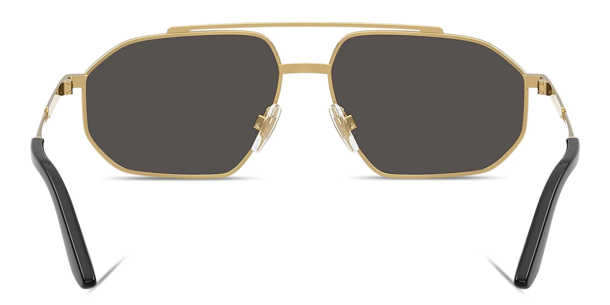 Shop Dolce & Gabbana Engraved Logo Pilot Sunglasses in Gold & Silver online.