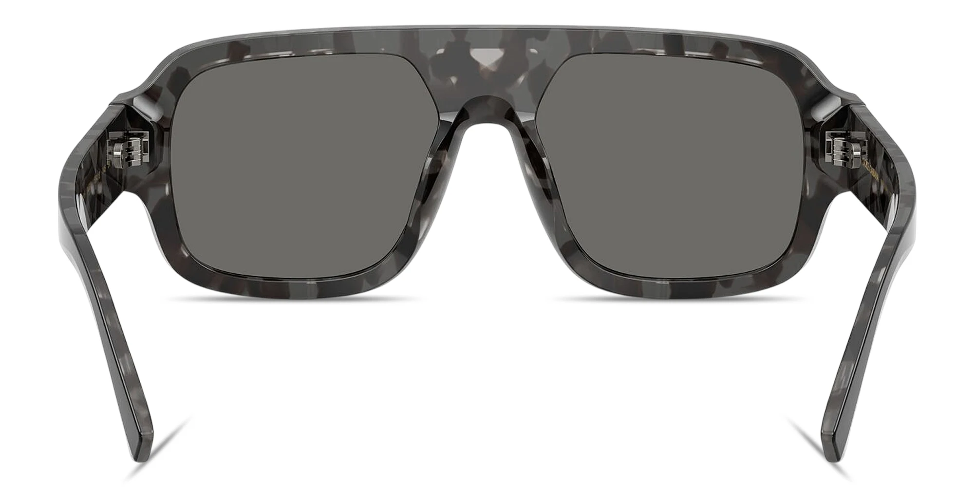 Shop Dolce & Gabbana Logo Signature Square Sunglasses in Black On Grey Havana online.
