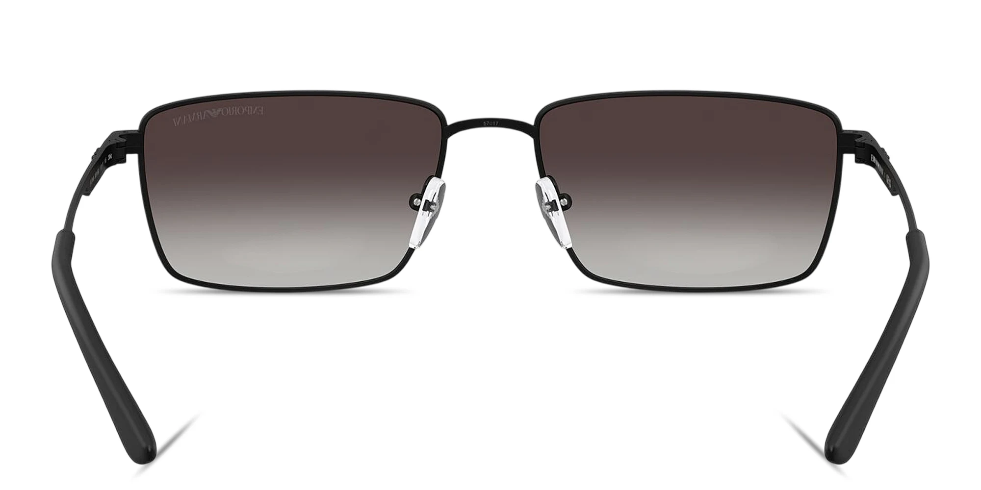 Shop Emporio Armani Eagle Logo Rectangle Sunglasses in Matte Black online.