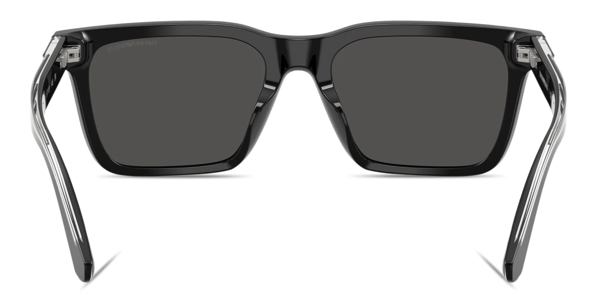 Shop Emporio Armani Logo Signature Square Sunglasses in Shiny Black online.