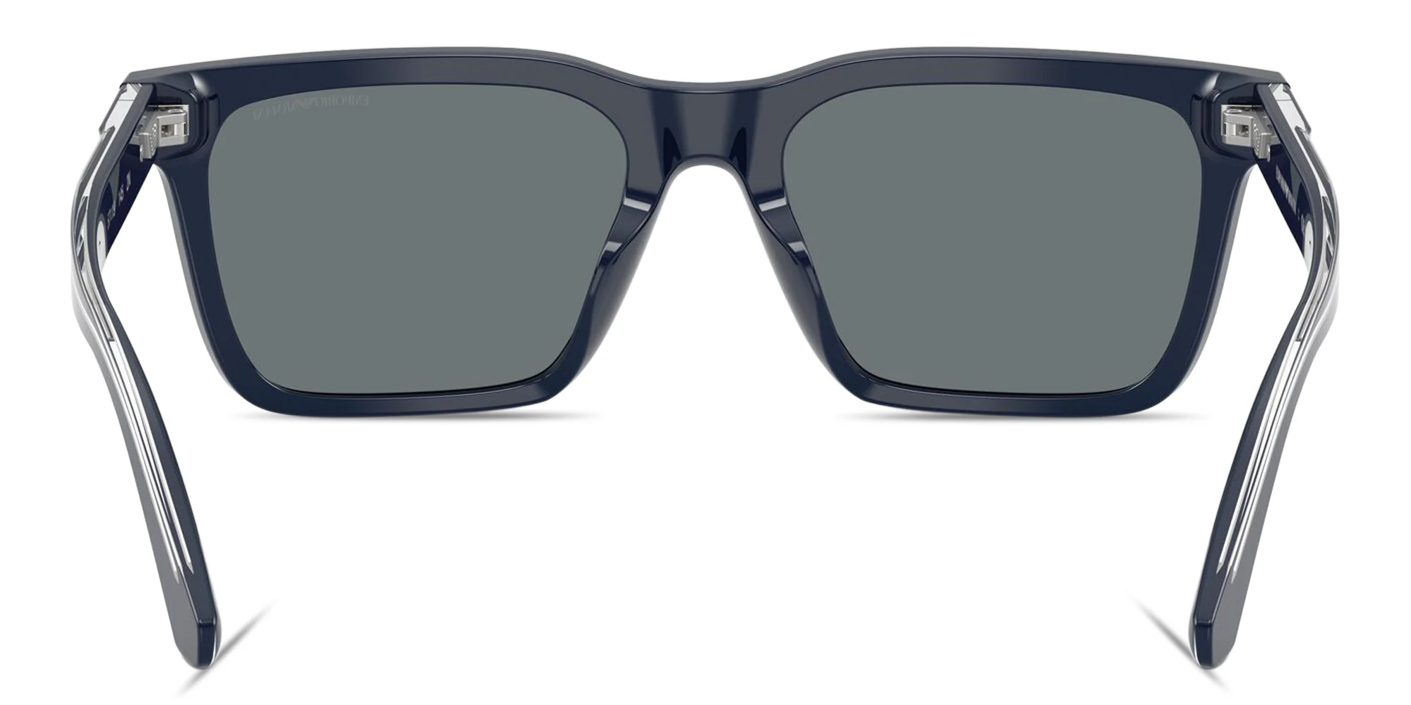 Shop Emporio Armani Logo Signature Square Sunglasses in Blue online.