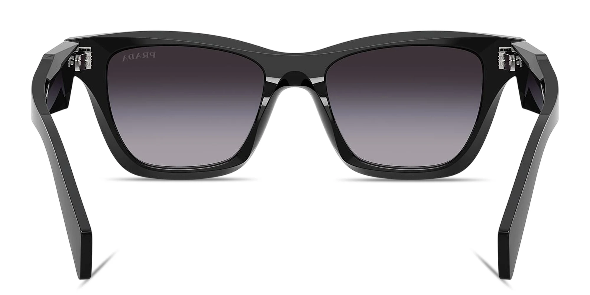 Shop PRADA Logo Signature Butterfly Sunglasses in Black online.