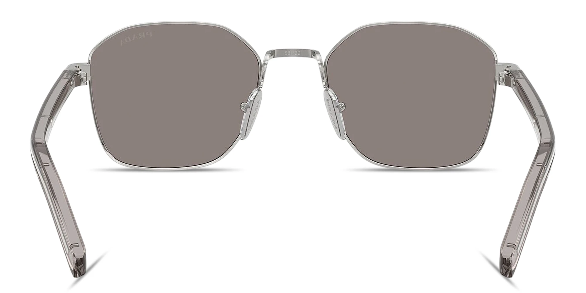 Shop PRADA Logo Signature Square Sunglasses in Silver online.