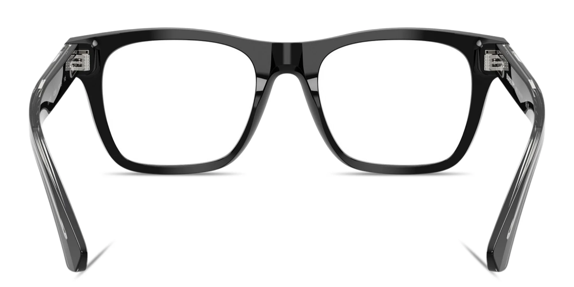 Shop BURBERRY Logo Signature Square Eyeglasses in Black online.