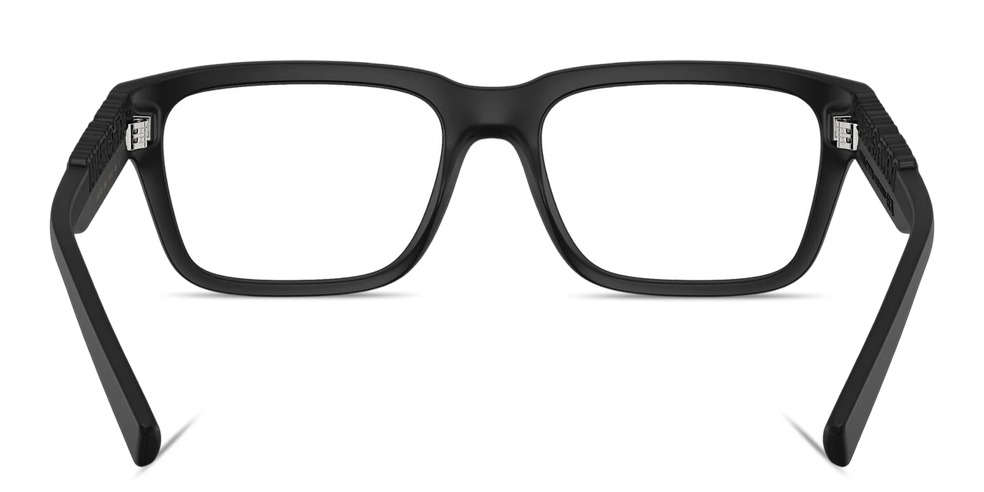 Shop Dolce & Gabbana Logo Signature Unisex Rectangle Eyeglasses in Matte Black online.