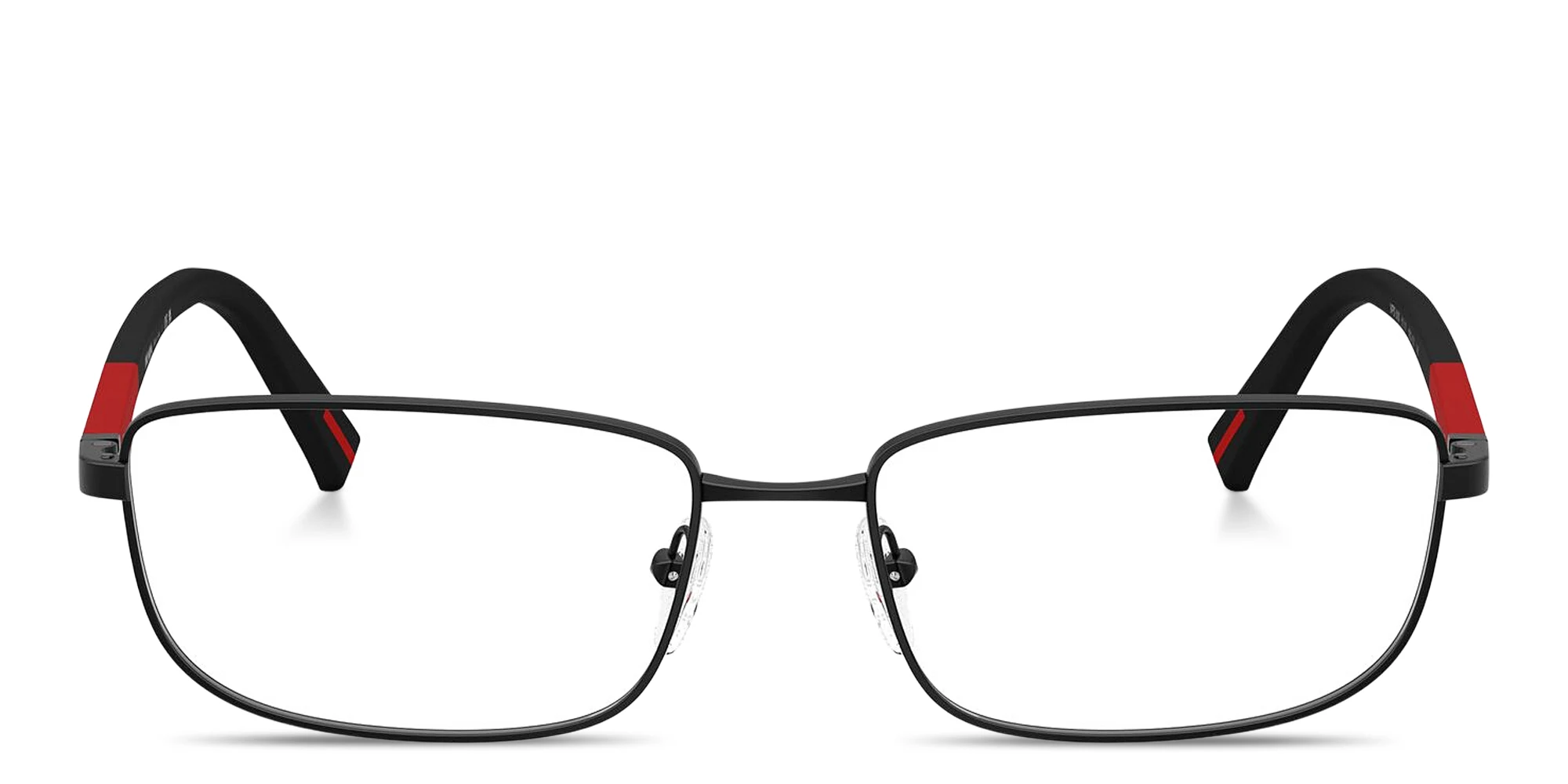 Shop Prada Linea Rossa Logo Signature Wide Pillow Eyeglasses in Matte Black online.