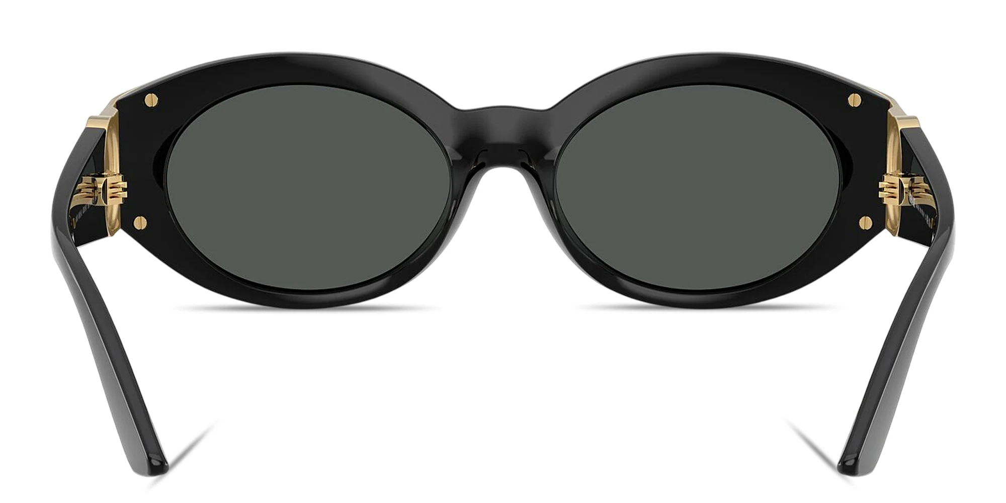 Shop VERSACE Medusa Oval Sunglasses in Black online.