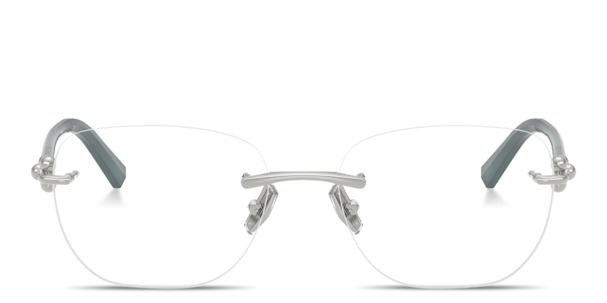 Shop TIFFANY Tiffany HardWear Unisex Rimless Square Eyeglasses in Silver online.