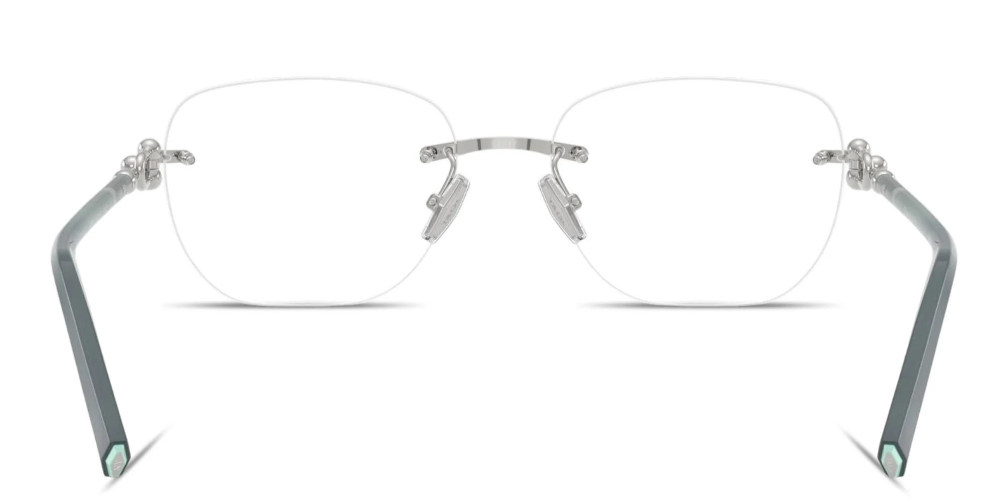Shop TIFFANY Tiffany HardWear Unisex Rimless Square Eyeglasses in Silver online.